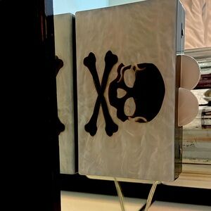 Silver Skull Wall Light